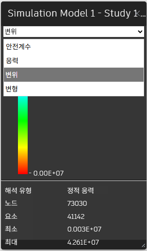 뷰어에서 시뮬레이션 결과 필터링