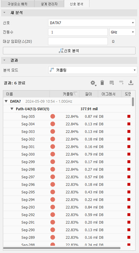 커플링 분석 ui 이미지