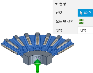 대류 하중에 대해 선택된 면