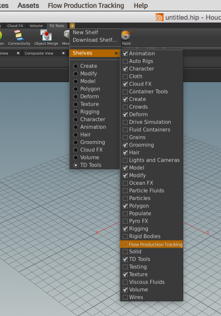 Flow Production Tracking 쉘프 추가
