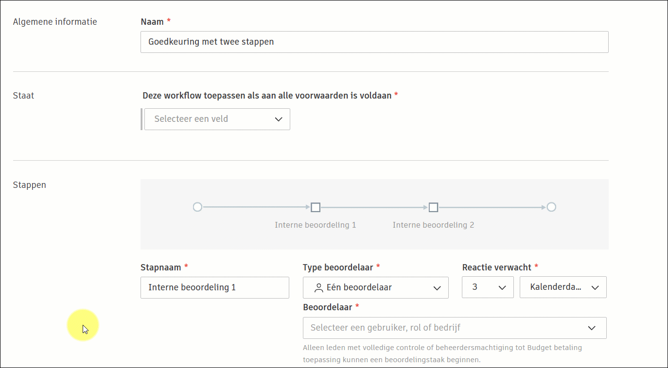 Voorbeeld van goedkeuringsvoorwaarden