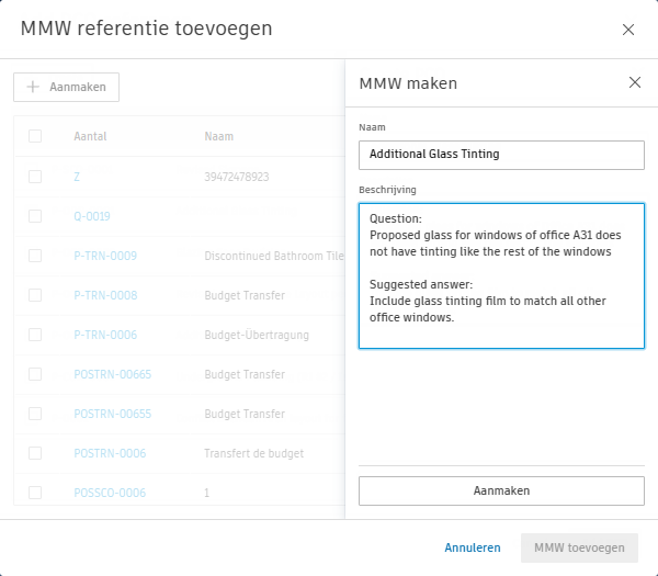 PCO-referentie toevoegen