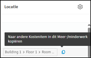Locatie kostenpost kopiëren