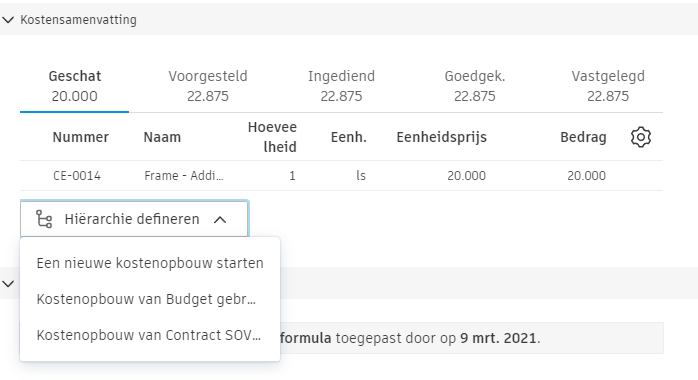 Hiërarchie van subitems definiëren