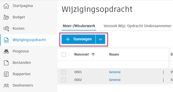 Knop Toegang voor samenwerking toevoegen