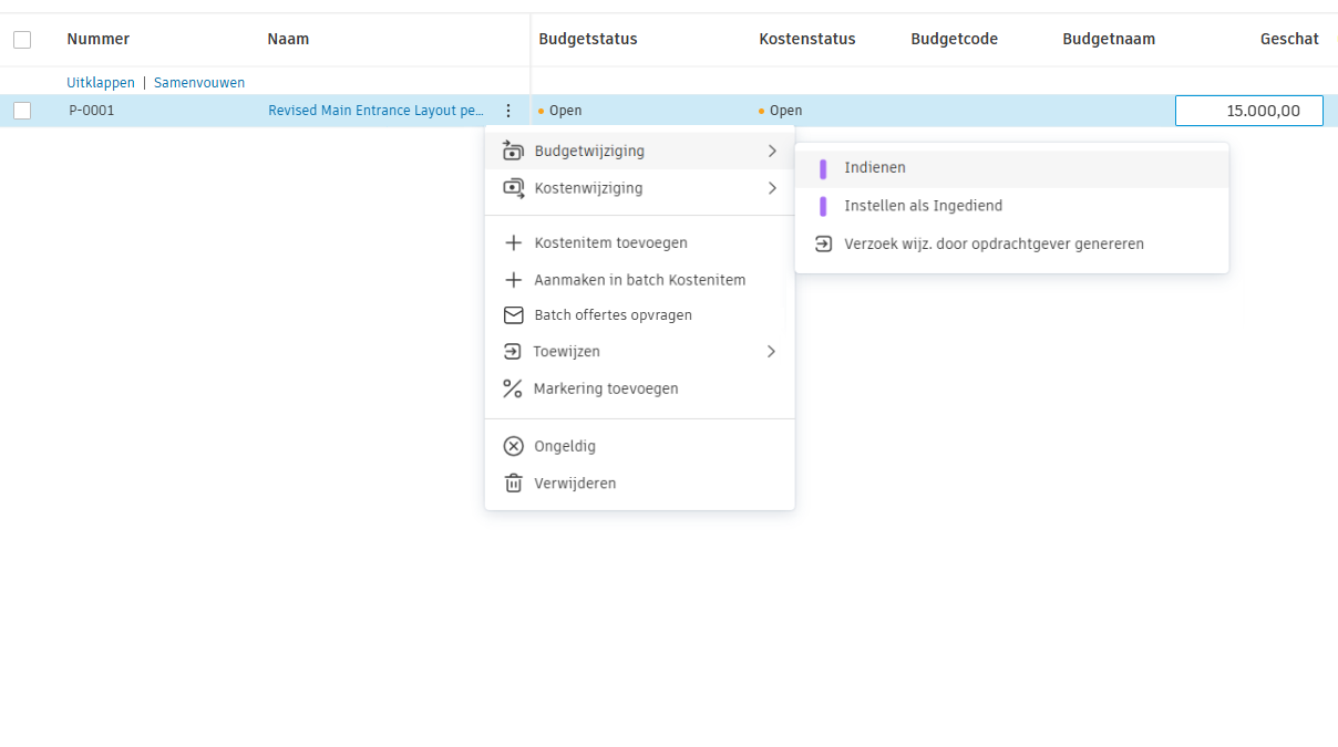 PCO verzenden zonder kostenposten