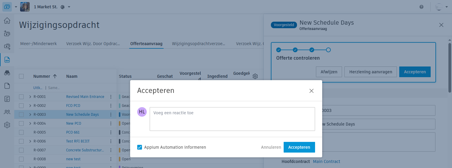 Voorbeeld antwoord leverancier