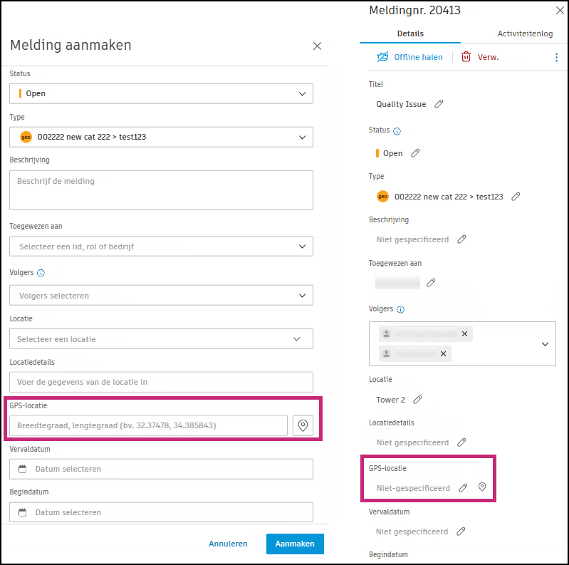 Gps-locaties toevoegen in de online-omgeving