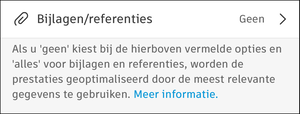 Opties voor bijlagen/referenties