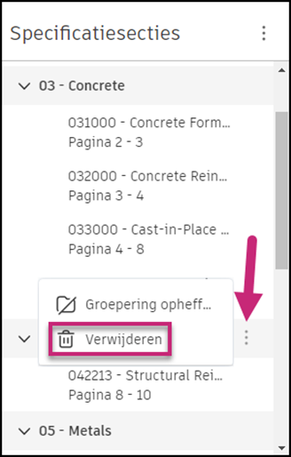 Secties verwijderen uit menu ‘Meer’