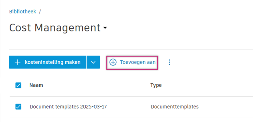 Toevoegen aan projectbibliotheek
