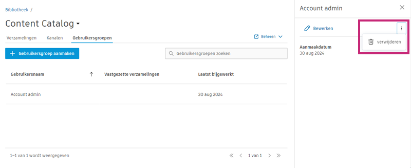 Gebruikersgroepen verwijderen