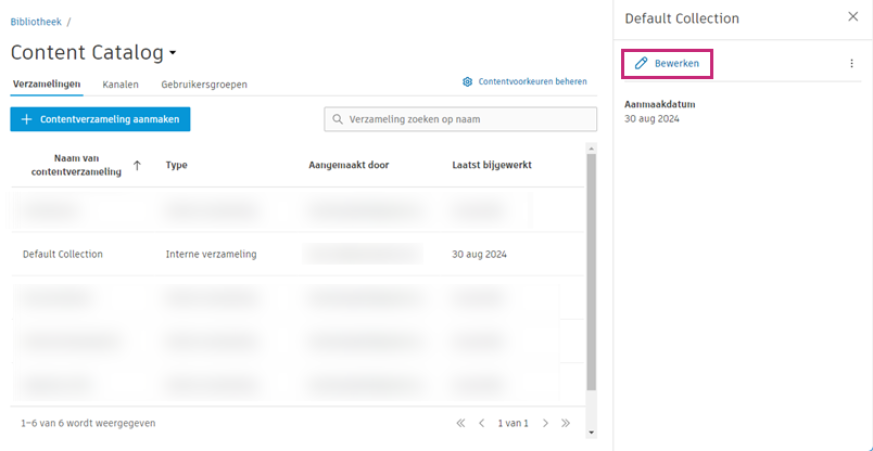 Inhoudsverzameling bewerken