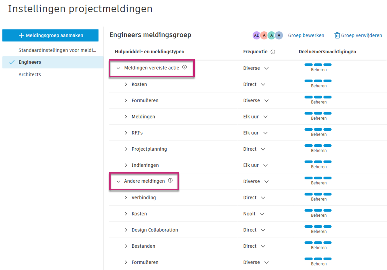 Meldingsfrequentie instellen