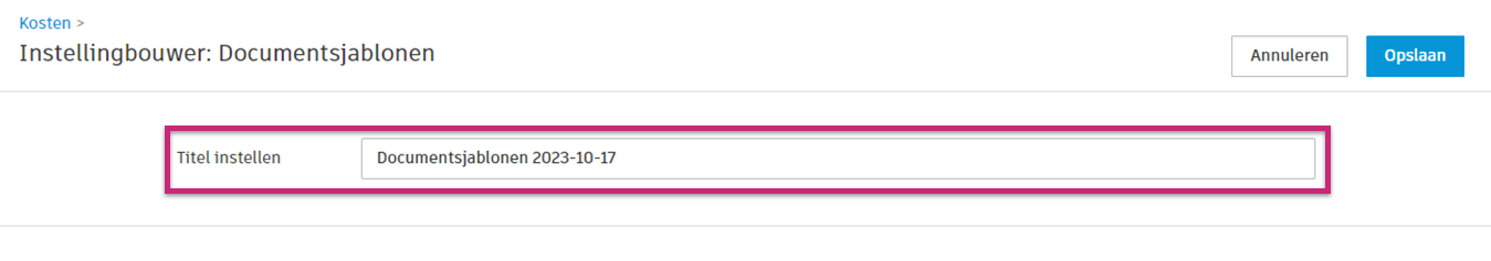 Ontwikkelaar voor instellingen