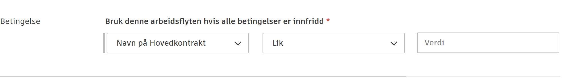 Konfigurering av hovedkontraktbetingelse