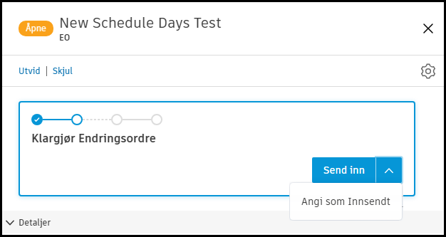 Arbeidsflythandlinger i endringsordrer
