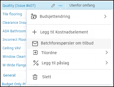 Alternativ for batchforespørsler om tilbud