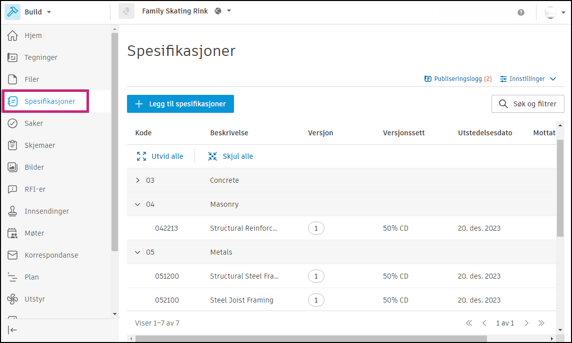 Spesifikasjonsverktøy for Access