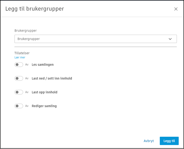 Legg til brukergrupper