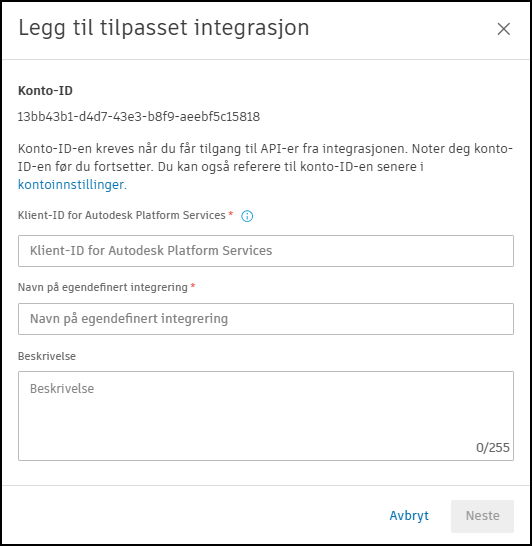 Legg til tilpasset integrasjon