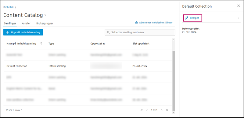 Rediger innholdssamling