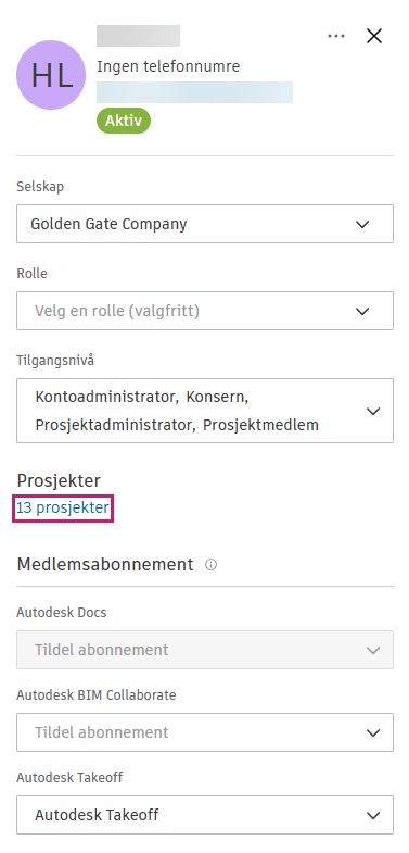 Tilgang til Detaljer om medlemmet