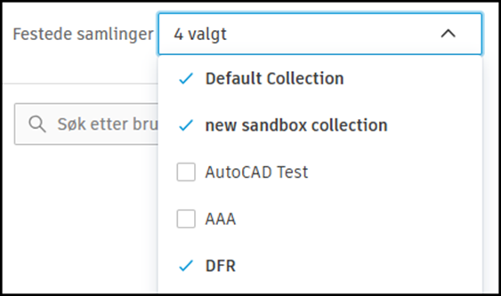 Velg festede samlinger