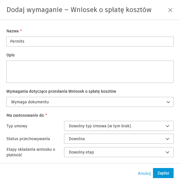 Przykład notki dotyczącej płatności zgodnej z przepisami