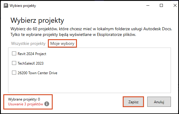 Nie można zmienić obszaru roboczego