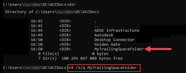 Folder na ekranie wiersza polecenia