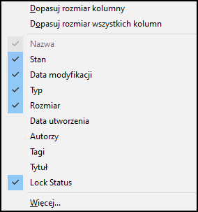 Zaznaczenia wartości atrybutów
