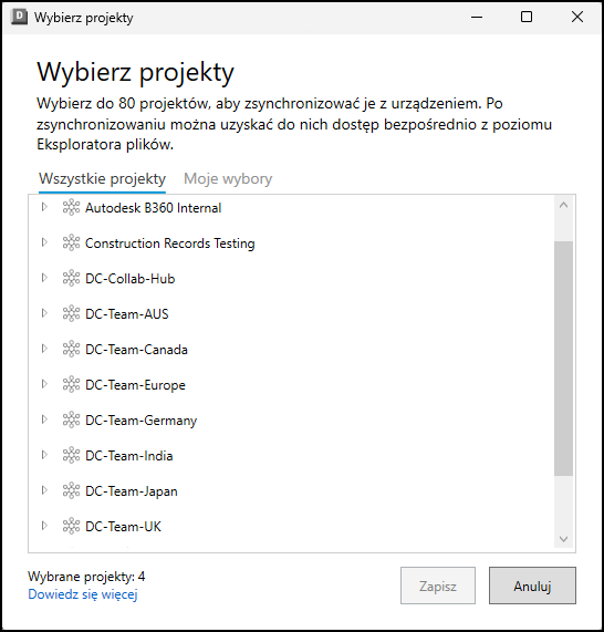 Wybierz 80 projektów