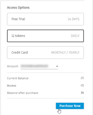 Opcje dostępu — tokeny