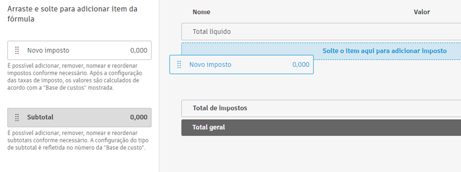Adicionar novo imposto