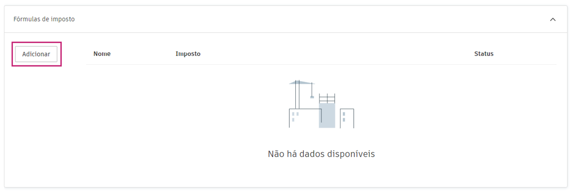 Fórmulas de imposto das configurações de custo