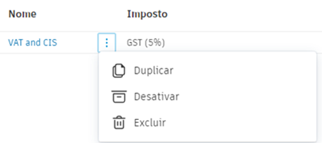 menu Mais da fórmula de imposto