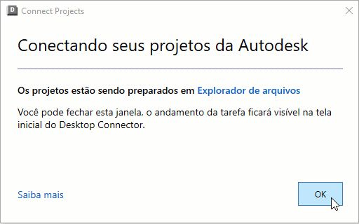 Projetos no Explorador de arquivos