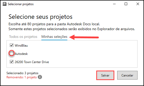 Seleções de projeto