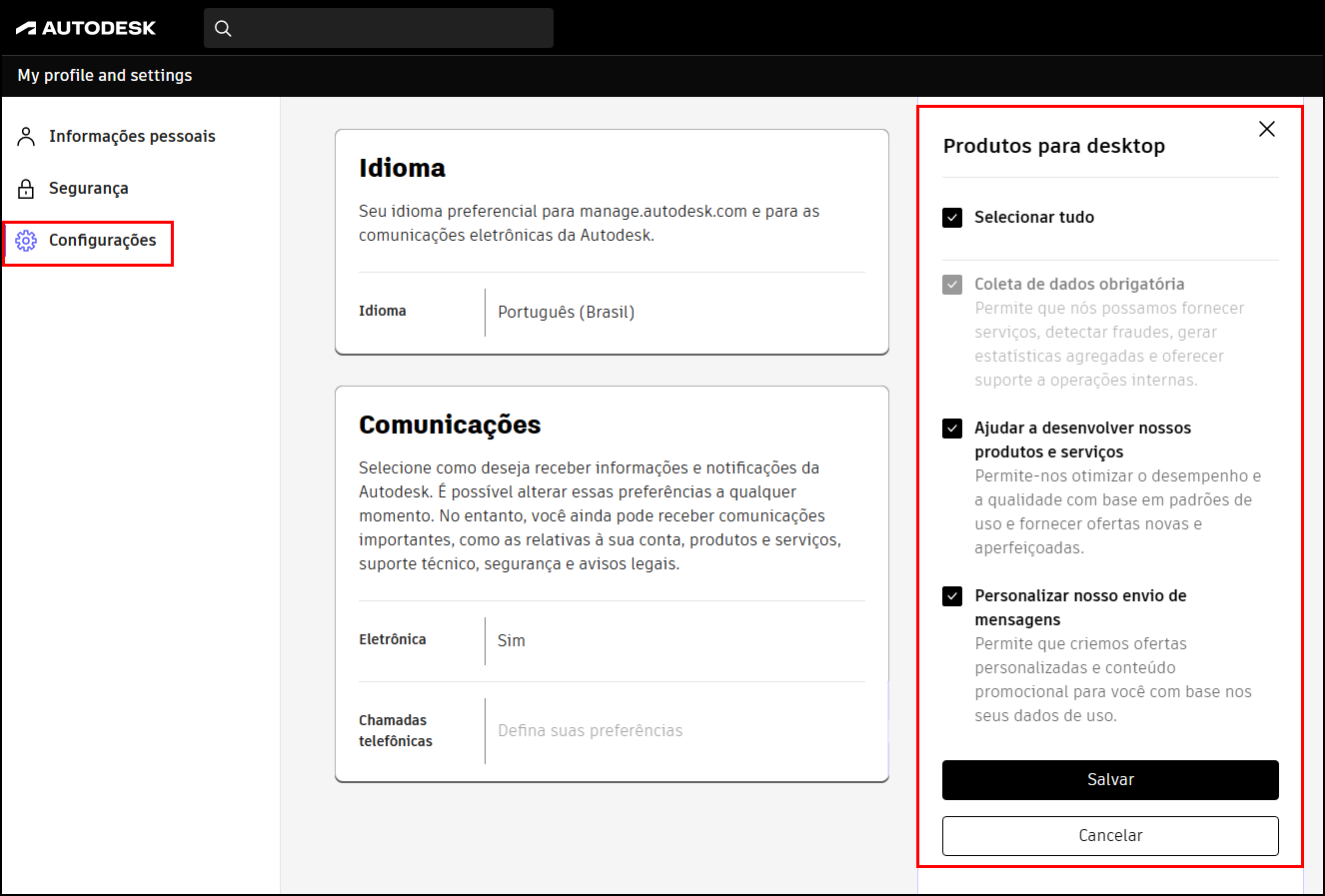 Capturar dados de análise