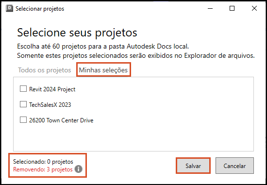 Não é possível alterar o espaço de trabalho