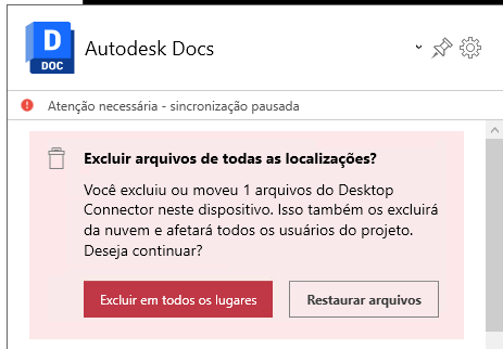 Caixa de diálogo Excluir notificação na tela inicial do Desktop Connector