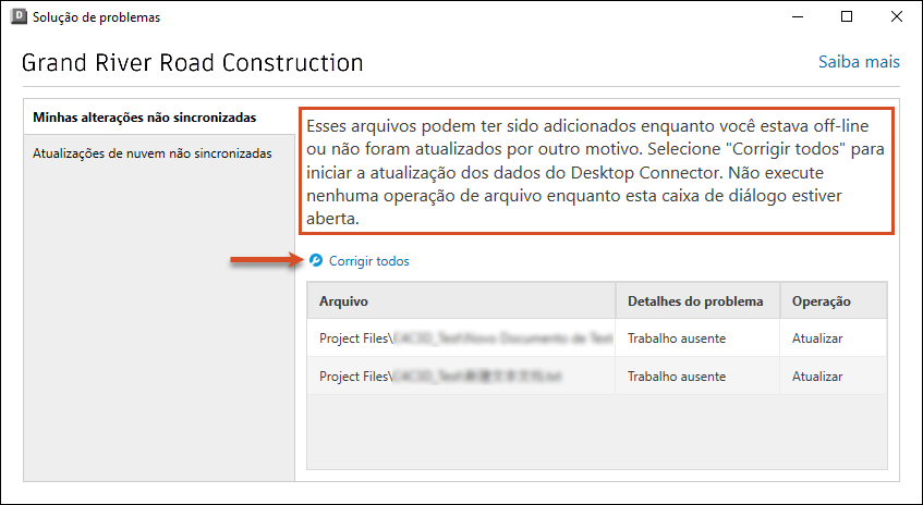 Botão Corrigir tudo na ferramenta de solução de problemas