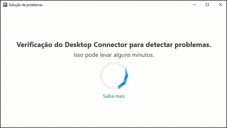 Verificação de arquivos não sincronizados pela ferramenta de solução de problemas
