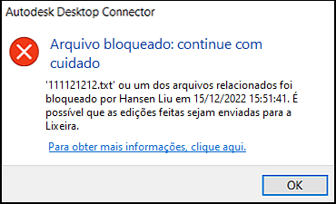 Caixa de diálogo Arquivo bloqueado