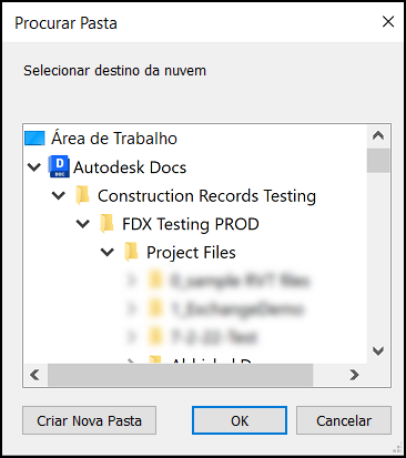 Localização de destino da nuvem