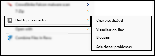 comandos do menu contextual