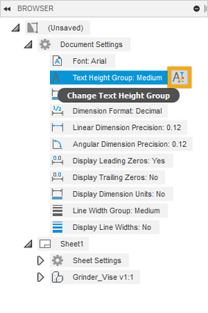 grupo de altura do texto