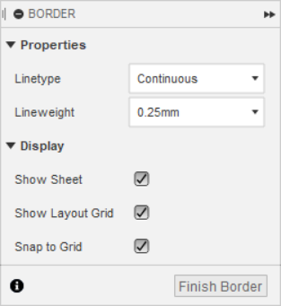 caixa de diálogo Borda