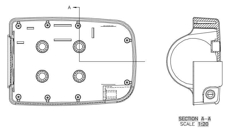 exemplo de vista de meia seção